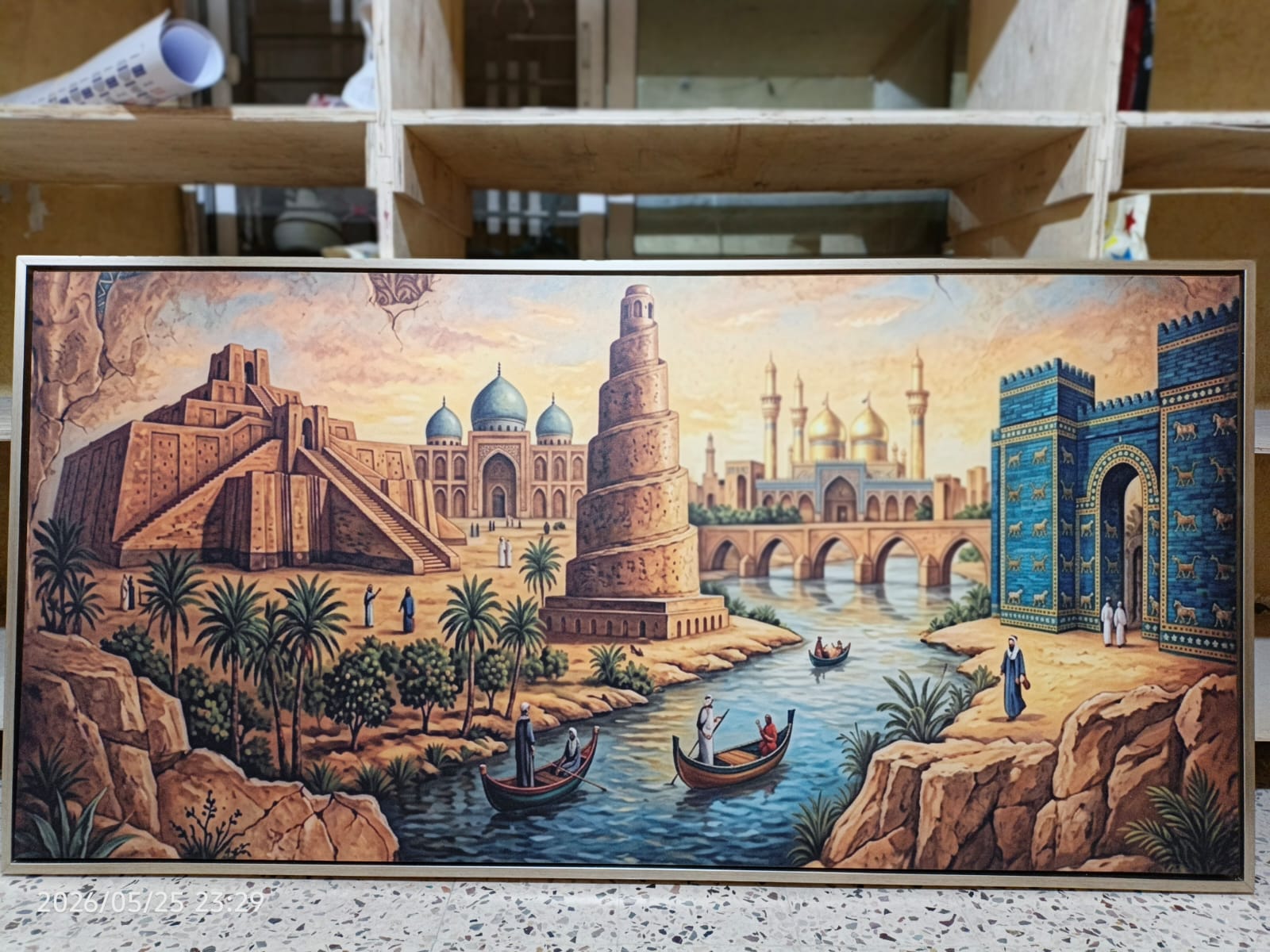 لوحة رؤيا غاليري على جدار أحد الزبائن
